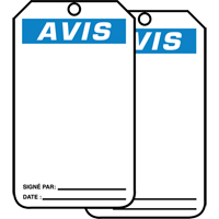 Safety Tags, Cardstock, 3-1/8" W x 5-7/8" H, French D. Morneault & Fils