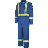 Flame-Resistant Premium Coveralls with Reflective Trim, Size 38, Royal Blue, 12.2 cal/cm² D. Morneault & Fils