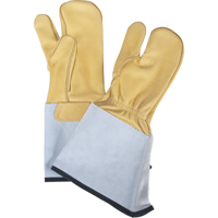 3-Finger Gloves, Medium, Grain Cowhide Palm D. Morneault & Fils