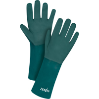 Gants verts &agrave; double enduit, 14" lo, PVC, Doublure en Jersey de coton, 70 mils D. Morneault & Fils