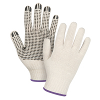 Lightweight Dotted String Knit Gloves, Poly/Cotton, Single Sided, 7 Gauge, X-Small D. Morneault & Fils