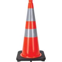 Traffic Cone, 28", Orange, 4" & 6" Reflective Collar(s) D. Morneault & Fils