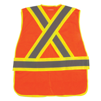 CSA Compliant High Visibility Surveyor Vest, High Visibility Orange, X-Large, Polyester D. Morneault & Fils