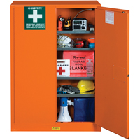 Armoires de rangement pour pr&eacute;paration aux situations d'urgence, Acier, 4 Tablettes, 65" h x 43" la x 18" P, Orange D. Morneault & Fils