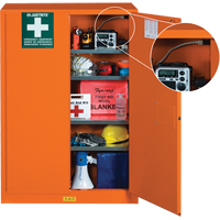 Armoires de rangement pour pr&eacute;paration aux situations d'urgence, Acier, 4 Tablettes, 65" h x 43" la x 18" P, Orange D. Morneault & Fils