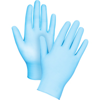 Gants tactiles jetables de calibre m&eacute;dical, Grand, Nitrile/vinyle, 4,5 mils, Sans poudre, Bleu, Classe 2 D. Morneault & Fils