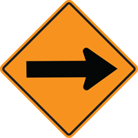 Arrow Roll-Up Temporary Conditions Sign , 24" x 24", Vinyl, Pictogram D. Morneault & Fils