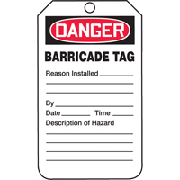 Safety Tags, Plastic, 3-1/4" W x 5-3/4" H, English D. Morneault & Fils