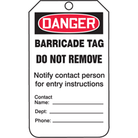 Safety Tags, Plastic, 3-1/4" W x 5-3/4" H, English D. Morneault & Fils