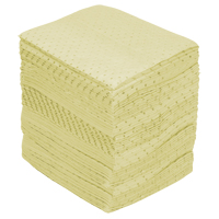 Feuilles absorbantes en fibres fines de calibre industriel, Mati&egrave;res dangereuses, 15" x 17", 40 gal. d'absorption D. Morneault & Fils