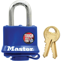 Weather-Resistant Padlock, Blue, Keyed Different, Laminated Steel, 1-9/16" Width D. Morneault & Fils