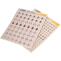 GHS Hazard Pictogram Label Variety Packs, Vinyl, Sheet, 1/2" L x 1/2" W D. Morneault & Fils