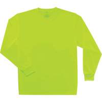 GloWear 8091 Non-Certified Long Sleeve T-Shirt, Polyester, Small, High Visibility Lime-Yellow D. Morneault & Fils