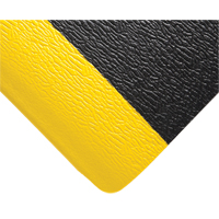 Deluxe Soft Step No. 444 Mats, Pebbled, 3' x 5' x 5/8", Black/Yellow, PVC Sponge D. Morneault & Fils