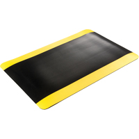 Tapis tr&egrave;s robuste pour panneau de contr&ocirc;le No 720, Ondul&eacute;, 3' x 10' x 5/8", Noir/Jaune, PVC D. Morneault & Fils