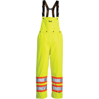 Journeyman Detachable Bib Safety Pants, Polyester, Small, High Visibility Lime-Yellow D. Morneault & Fils