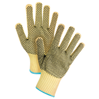 Gants tricot&eacute;s deux c&ocirc;t&eacute;s, sans couture, &agrave; pois, Taille T-Grand/10, Calibre 7, Rev&ecirc;tement PVC, Enveloppe en Kevlar, ASTM ANSI niveau A2/EN 388 niveau 3 D. Morneault & Fils