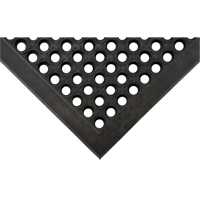 Anti-Fatigue Matting, Slotted, 3' x 5' x 7/8", Black, Natural Rubber D. Morneault & Fils