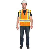 Veste de s&eacute;curit&eacute; d&eacute;tachable en cinq points de premi&egrave;re qualit&eacute;, Orange haute visibilit&eacute;, Grand/T-Grand, Polyester D. Morneault & Fils