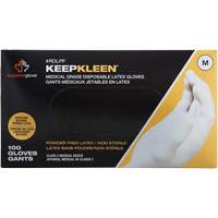 KeepKleen&reg; Disposable Medical Exam Grade Gloves, Large, Latex, 5-mil, Powder-Free, White, Class 2 D. Morneault & Fils