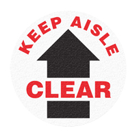 Panneau de signalisation au sol  Keep Aisle Clear , Adh&eacute;sif, Anglais avec pictogramme D. Morneault & Fils