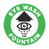 Panneau de signalisation au sol  Eye Wash Fountain , Adh&eacute;sif, Anglais avec pictogramme D. Morneault & Fils
