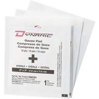 Gaze Dynamic, Tampon, 3" lo x 3" la, St&eacute;rile, Dispositif m&eacute;dical Classe 1 D. Morneault & Fils