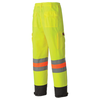6009 Breathable Traffic Safety Pants, Polyester, X-Small, High Visibility Lime-Yellow D. Morneault & Fils