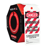 &eacute;tiquettes de s&eacute;curit&eacute; en rouleaux, Plastique, 3" la x 6-1/4" h, Français D. Morneault & Fils