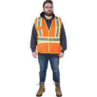 Flame-Resistant Surveyor Vest, High Visibility Orange, Medium, Polyester D. Morneault & Fils