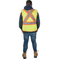 Flame-Resistant Surveyor Vest, High Visibility Lime-Yellow, Medium, Polyester D. Morneault & Fils