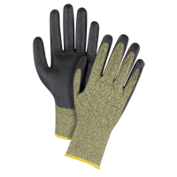 Gants &eacute;lastiques sans coutures r&eacute;sistants &agrave; la coupe noir & jaune, Taille 2T-Grand/11, Calibre 13, Rev&ecirc;tement Mousse de nitrile, Enveloppe en Aramide, ASTM ANSI niveau A6 D. Morneault & Fils