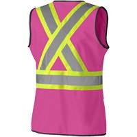 139PK Women's Safety Vest, Pink, X-Small, Polyester D. Morneault & Fils