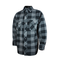 Plaid Solar Fleece Shirt, Men's, Large, Grey D. Morneault & Fils