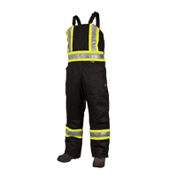Lined Safety Overalls, Polyester/Polyurethane, Large, Black D. Morneault & Fils