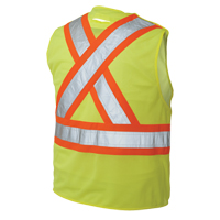 5-Point Tearaway Safety Vest, High Visibility Lime-Yellow, Large/X-Large, Polyester D. Morneault & Fils