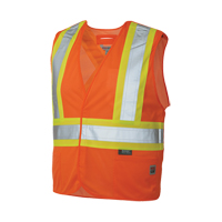 5-Point Tearaway Safety Vest, High Visibility Orange, Large/X-Large, Polyester D. Morneault & Fils