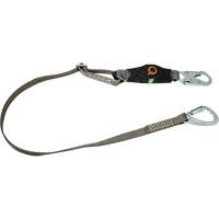 V-Series Tie-Back Lanyard, 6', Carabiner Center, Snap Hook Leg Ends, Polyester D. Morneault & Fils