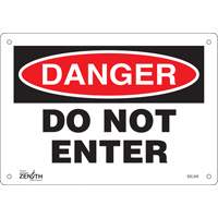 "Do Not Enter" Sign, 7" x 10", Plastic, English D. Morneault & Fils