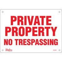 Enseigne Private Property, 7" x 10", Plastique, Anglais D. Morneault & Fils