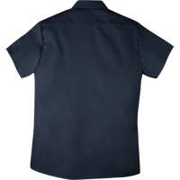 Twill Short-Sleeved Work Shirt with Snap, Men's, Small, Navy Blue D. Morneault & Fils