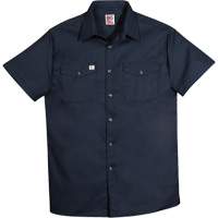 Short-Sleeved Twill Work Shirt, Men's, 4X-Large, Navy Blue D. Morneault & Fils