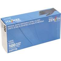 Gants jetables de calibre m&eacute;dical r&eacute;sistants &agrave; la perforation, Grand, Nitrile, 5 mils, Sans poudre, Noir, Classe 2 D. Morneault & Fils
