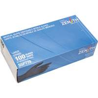 Gants jetables de calibre m&eacute;dical r&eacute;sistants &agrave; la perforation, Grand, Nitrile, 5 mils, Sans poudre, Noir, Classe 2 D. Morneault & Fils