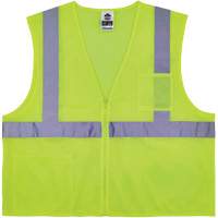 GloWear 8256Z Self-Extinguishing Safety Vest, High Visibility Lime-Yellow, Medium/Small, Polyester D. Morneault & Fils