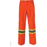 Pantalons de mineur ventil&eacute;s haute visibilit&eacute; toutes saisons, Poly-coton, 28, Orange haute visibilit&eacute; D. Morneault & Fils