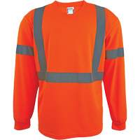 Chemise de s&eacute;curit&eacute; &agrave; manches longues, Polyester, 2T-Grand, Orange haute visibilit&eacute; D. Morneault & Fils