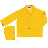 Imperm&eacute;able de s&eacute;rie classique avec capuchon amovible, Polyester/PVC, Grand, Jaune D. Morneault & Fils