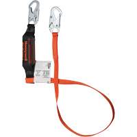 Titan Shock-Absorbing Lanyard, 6', Locking Snap Hook Center, Locking Snap Hook Leg Ends, Polyester D. Morneault & Fils