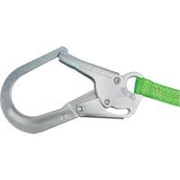 Miller&reg; HP Shock-Absorbing Lanyard, 4', Locking Rebar Hook Center, Locking Snap Hook Leg Ends, Polyester D. Morneault & Fils